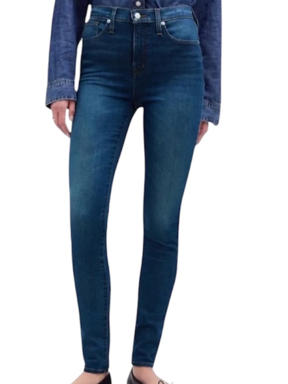 MADEWELL 10” High-Rise Skinny Jeans Alabara Wash Size 23 Stretch Denim